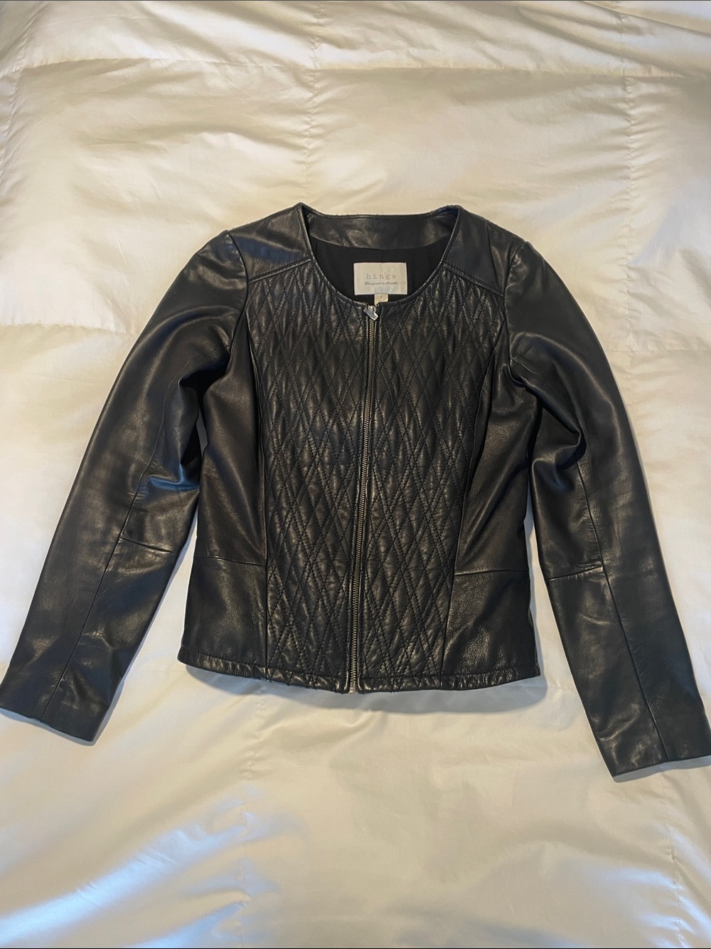 Hinge leather jacket